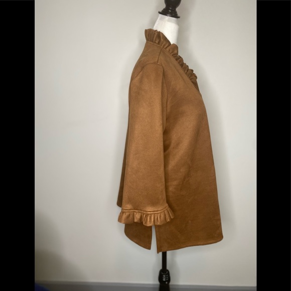 NWT Jude Connally Faux Suede Cora Top/tunic Brown - Picture 5 of 9